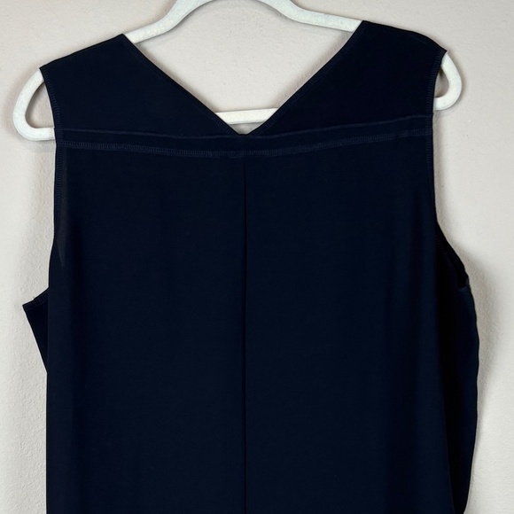 NWT Black Label by Chico's Black Asymmetrical Drama Layer Woven Tunic Tank - Picture 5 of 12